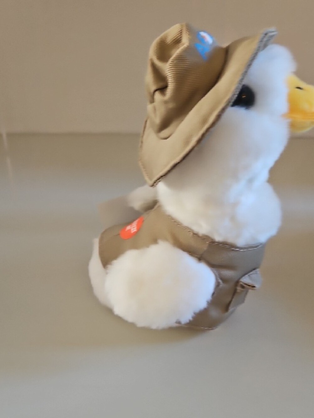 Aflac Plush Fishing Duck in Tan Vest and Hat - White & Yellow Voice Works - Picture 3 of 4